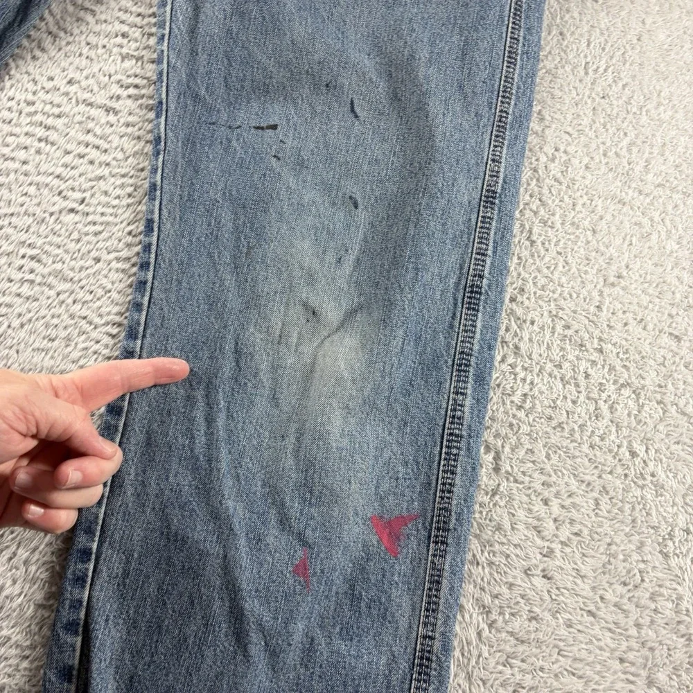 Vintage Levi  Carpenter Jeans Mens 32x32 Distressed Stained Ripped Thrashed